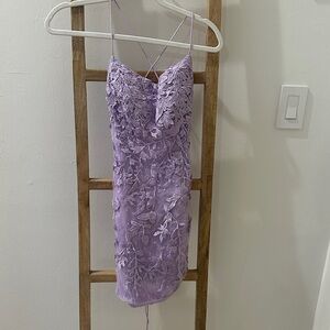 Lavender Lace Spaghetti Strap Dress